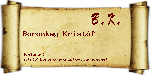 Boronkay Kristóf névjegykártya