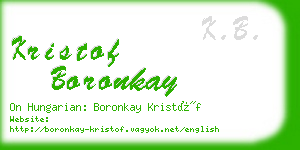 kristof boronkay business card